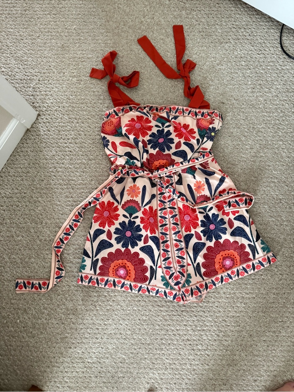 Floral Tie-Shoulder romper